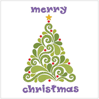 Applique Elementz Merry Christmas Evergreen Batik