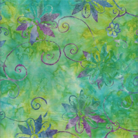 Eyelike Fabrics 0.91 Batik Flowers Green