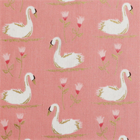 Michael Miller CM6943-SHEL-D Swans a Swimming Pink
