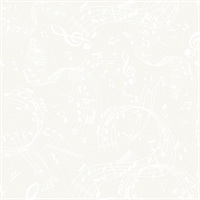 Benartex 7804-09 Better Basics Swirling Music White