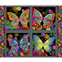 In the beginning Unusual Garden II, Butterfly Panel - Multi/Black