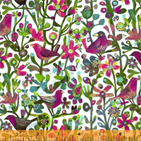 Windham Fabrics 52299D-1 Jolly Robins Fuchsia