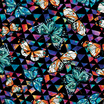 Benartex 13195-12 Butterflies & Blooms Turquoise Multi