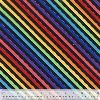 Anthology BC77Q-2 Be Colourful Magic Bias Stripe - Black Rainbow