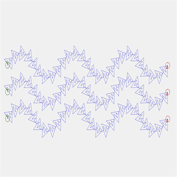 Abstract driehoek slinger quiltpatroon