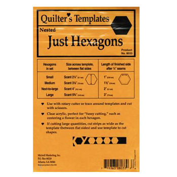 QuiltersTemplates Nested Just Hexagons