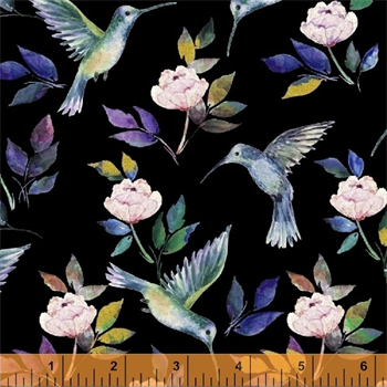 Windham Fabrics 50213M-2 Romance Florish Black