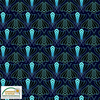 STOF Fabrics  4501-370 Blue Fireflies