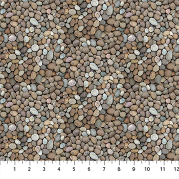 Northcott DP23716-94 Naturescape Pebbles Gray