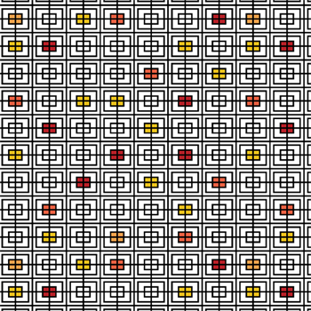 Benartex 9464-20 Double Squares Red/Yellow