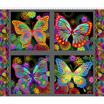 In the beginning Unusual Garden II, Butterfly Panel - Multi/Black