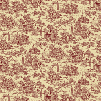Henry Glass HG 9685-44 Farmhouse Red Toile on Cream