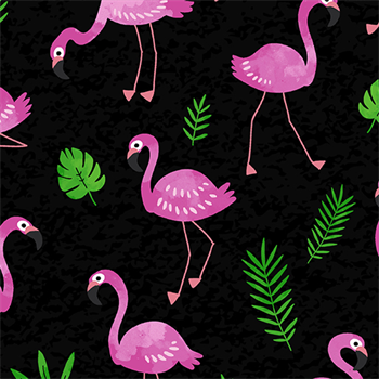 Kanvas 9718-12 Flamingo Frenzy Black
