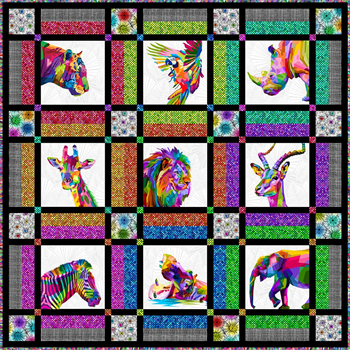 In The Beginning Colorful Quilt Kit van Jason Yenter